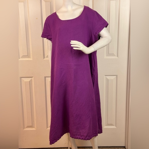 Bryn Walker Purple Light Linen High-Low Dress Size XL. C23 - Picture 1 of 16